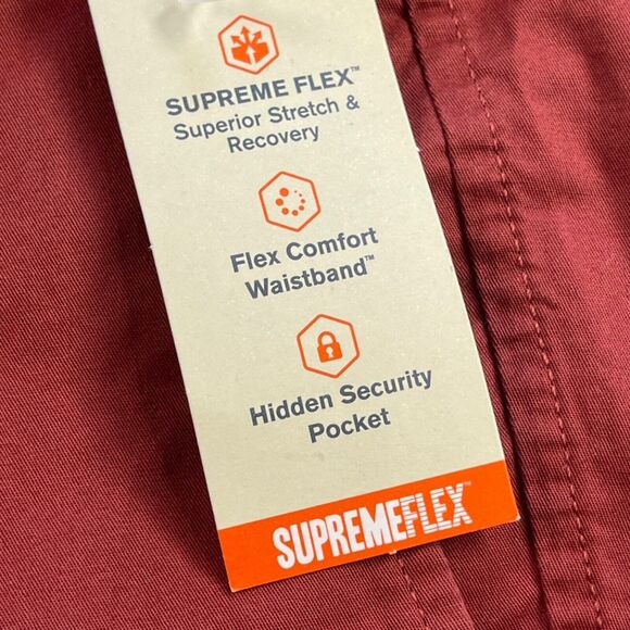 Dockers Shorts Mens 58 Red Ultimate Khaki Flat Front Supreme Flex 9" Inseam - Picture 12 of 16